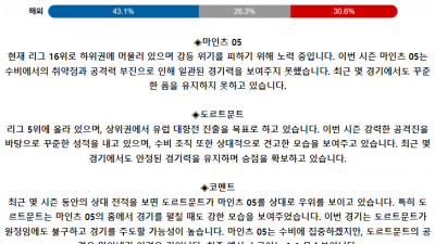 독일 분데스리가 5월 12일 01:30 마인츠 : 보루시아 도르트문트