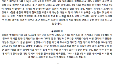5월 18일 08:07 MLB 토론토 : 탬파베이 MLB분석
