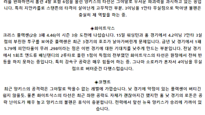 5월 20일 02:35 MLB 뉴욕양키스 : 화이트삭스 MLB분석