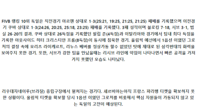 5월27일 세르비아 vs 독일 배구 스포츠분석