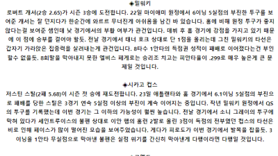 5월 28일 05:10 MLB 밀워키 : 시카고컵스 MLB분석