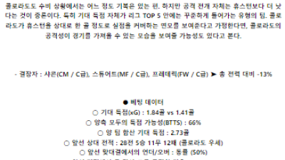 5월 30일 휴스턴 콜로라도 메이저리그사커분석 해외스포츠