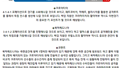국제친선경기 6월 4일 02:00 크로아티아 : 마케도니아