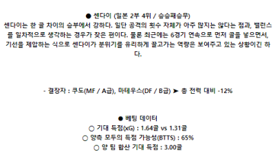 6월12일 도쿠시마 센다이 일왕배축구선수권대회분석 해외스포츠