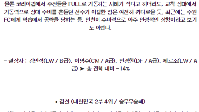 6월19일 인천 김천 대한민국FA컵분석 국내스포츠
