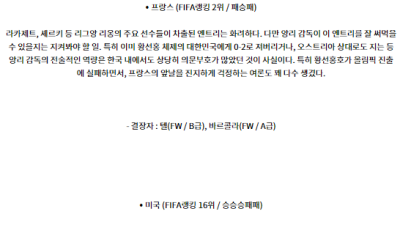 7월25일 프랑스 미국 올림픽남자축구 분석 해외스포츠