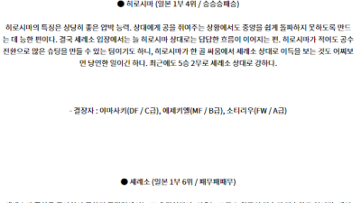 8월11일 J리그 산프히로시마 세레소오사카 아시아축구분석 스포츠분석