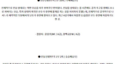 8월11일 K리그2 천안 전남 아시아축구분석 스포츠분석