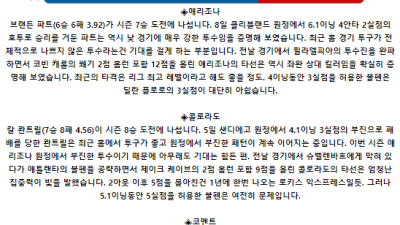 8월 13일 10:40 MLB 애리조나 : 콜로라도 MLB분석