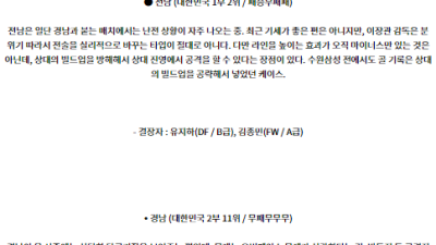 8월24일 K리그 전남 경남 아시아축구분석 스포츠분석