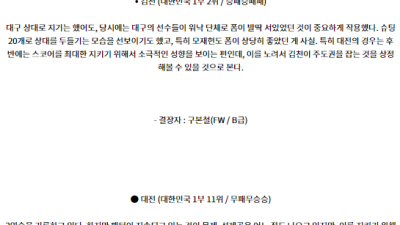 8월25일 K리그 김천 대전 아시아축구분석 스포츠분석