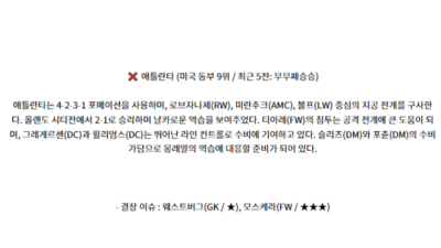 10월23일 메이저리그사커 몽레알 애틀란타 해외축구분석 스포츠분석