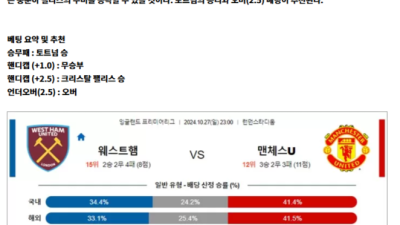 10월 27-28일 EPL 4경기