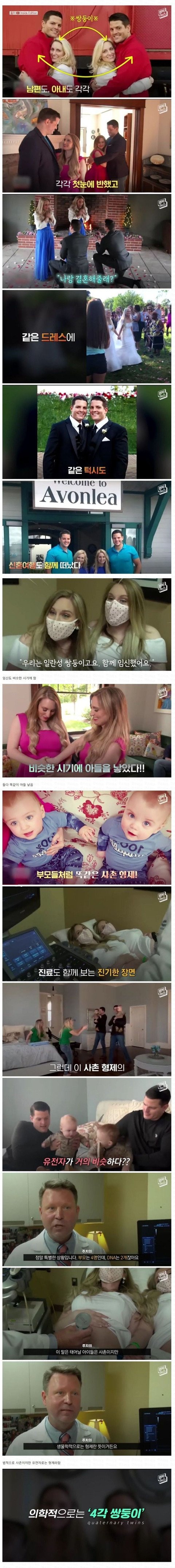 일란성 쌍둥이끼리 결혼했는데....jpg