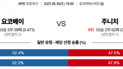 8월 30일 NPB 3경기